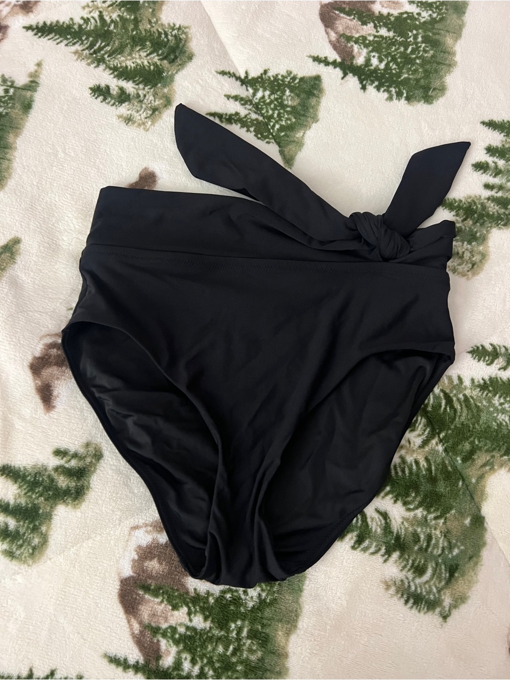 CALIA by Carrie Underwood High-Waist Black Bikini Bottom with Side Tie